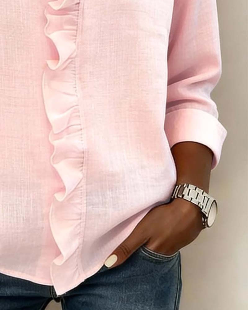Adriana | Blusa de Cuello en V con Volantes