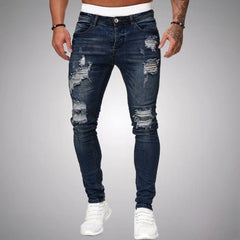 Norberto | Jeans Rotos Elásticos de Corte Slim para Hombre