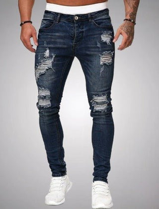 Norberto | Jeans Rotos Elásticos de Corte Slim para Hombre