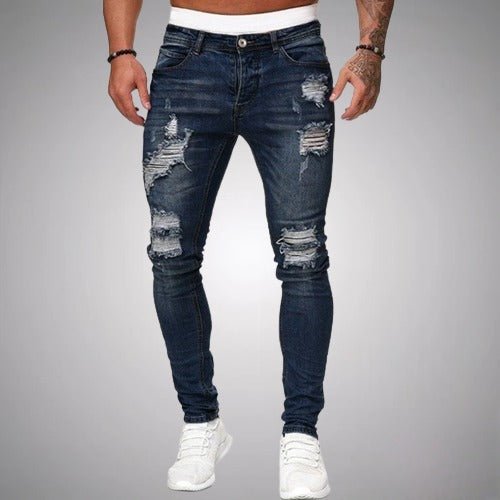 Norberto | Jeans Rotos Elásticos de Corte Slim para Hombre