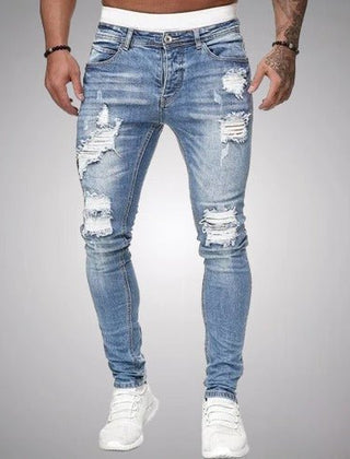 Norberto | Jeans Rotos Elásticos de Corte Slim para Hombre