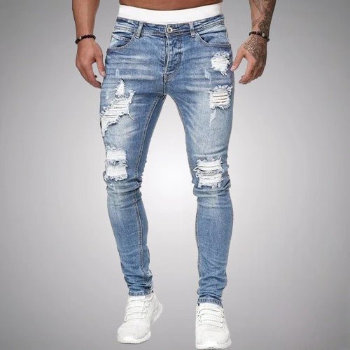 Norberto | Jeans Rotos Elásticos de Corte Slim para Hombre