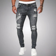 Norberto | Jeans Rotos Elásticos de Corte Slim para Hombre