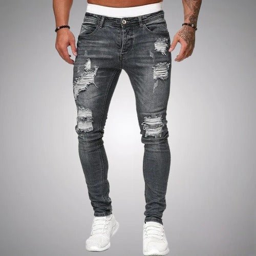 Norberto | Jeans Rotos Elásticos de Corte Slim para Hombre