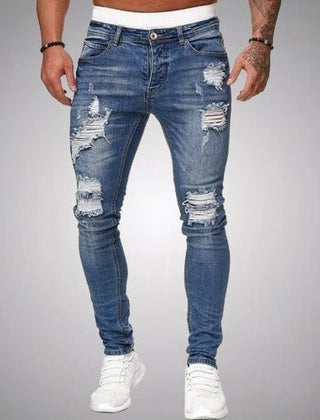 Norberto | Jeans Rotos Elásticos de Corte Slim para Hombre