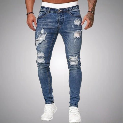 Norberto | Jeans Rotos Elásticos de Corte Slim para Hombre