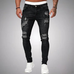 Norberto | Jeans Rotos Elásticos de Corte Slim para Hombre