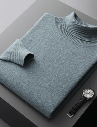 Lázaro | Suéter Elegante de Cuello Alto de Punto Refinado