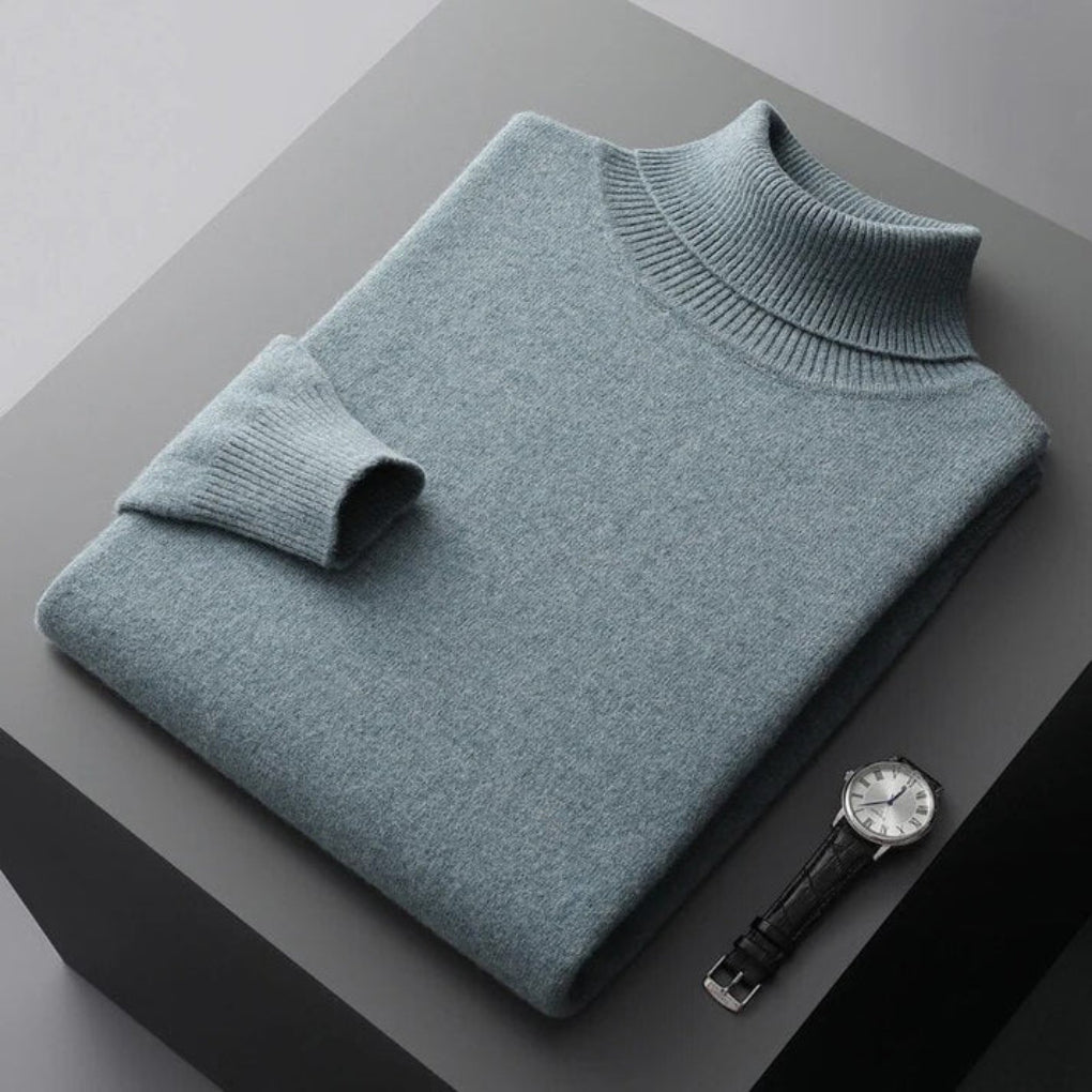 Lázaro | Suéter Elegante de Cuello Alto de Punto Refinado