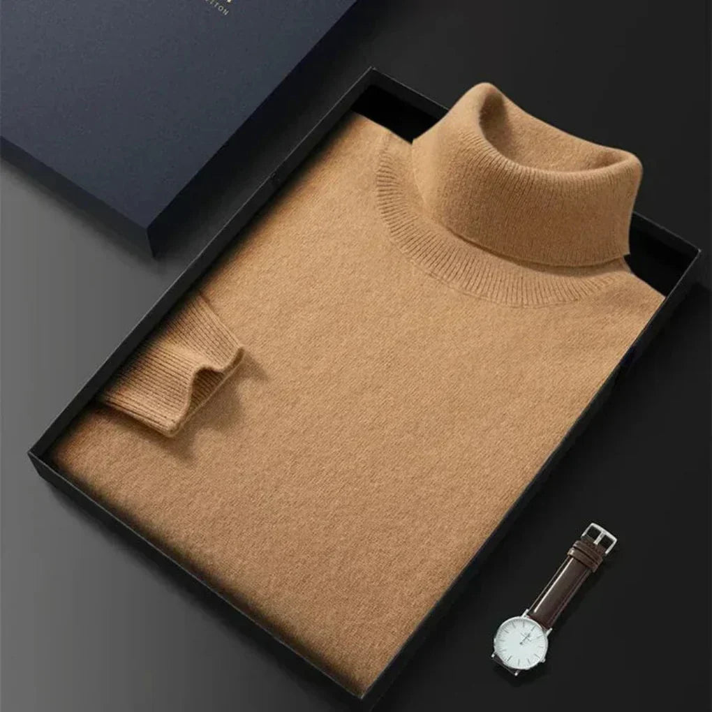 Lázaro | Suéter Elegante de Cuello Alto de Punto Refinado