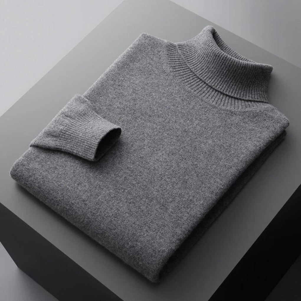 Lázaro | Suéter Elegante de Cuello Alto de Punto Refinado
