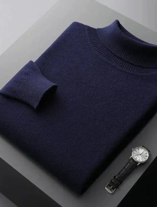 Lázaro | Suéter Elegante de Cuello Alto de Punto Refinado