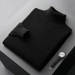 Lázaro | Suéter Elegante de Cuello Alto de Punto Refinado