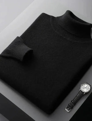 Lázaro | Suéter Elegante de Cuello Alto de Punto Refinado