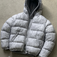 Chamarra acolchada hombre con capucha - Gris