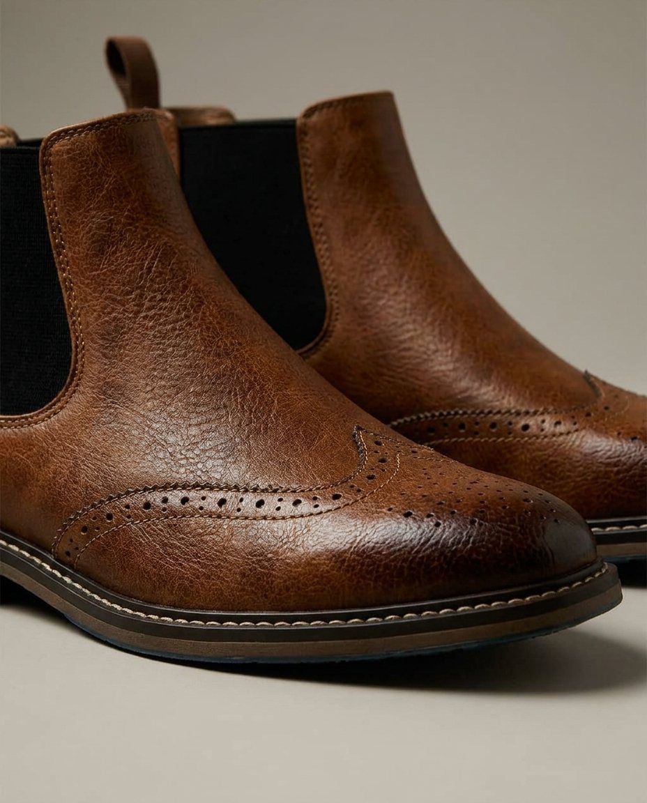 Ruperto | Botines Chelsea con Detalle Brogue para Hombre