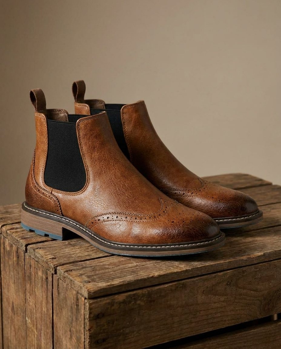 Ruperto | Botines Chelsea con Detalle Brogue para Hombre