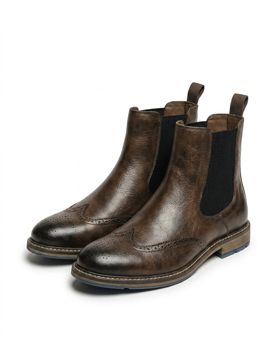 Ruperto | Botines Chelsea con Detalle Brogue para Hombre