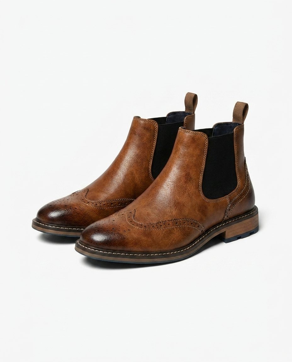 Ruperto | Botines Chelsea con Detalle Brogue para Hombre