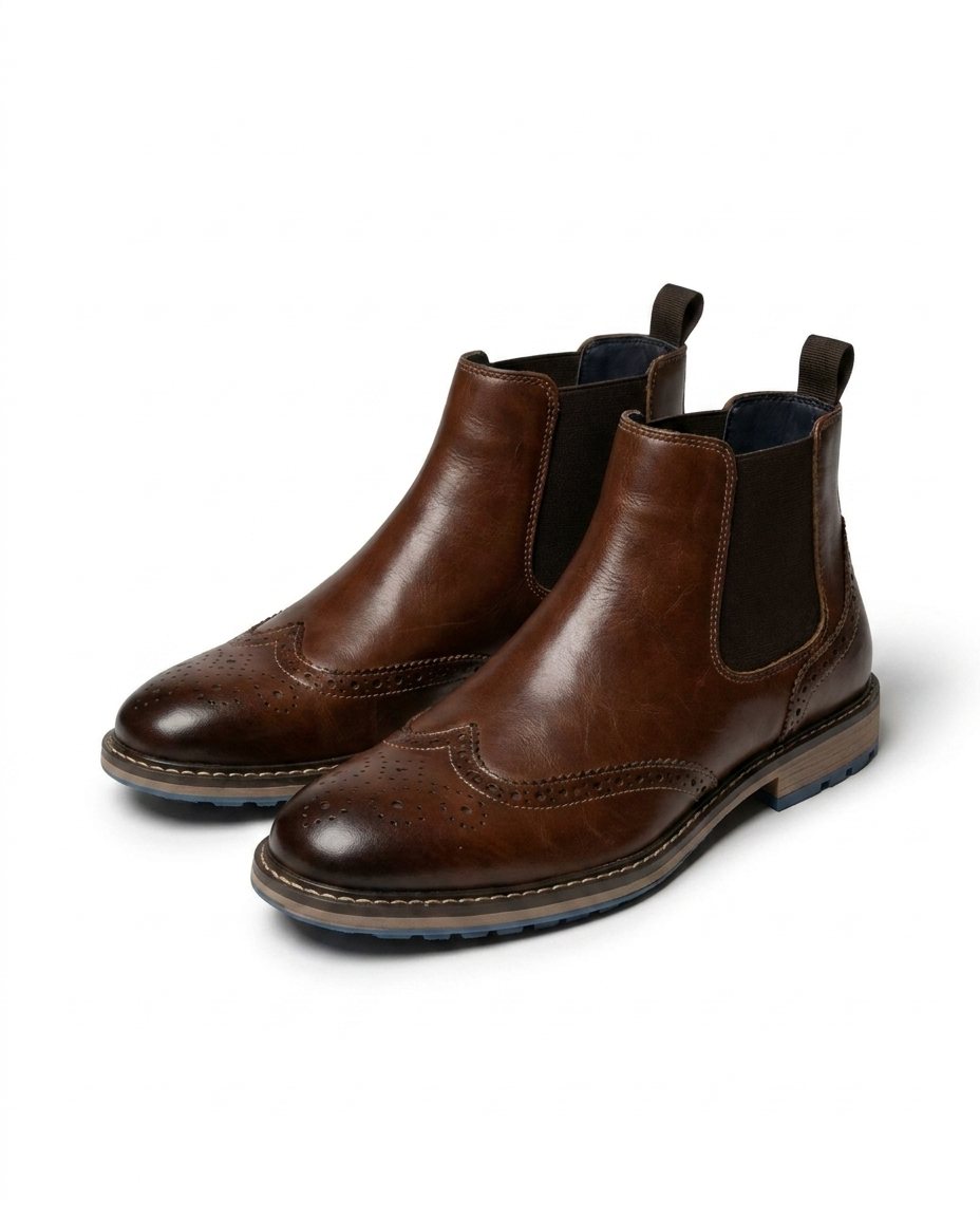 Ruperto | Botines Chelsea con Detalle Brogue para Hombre