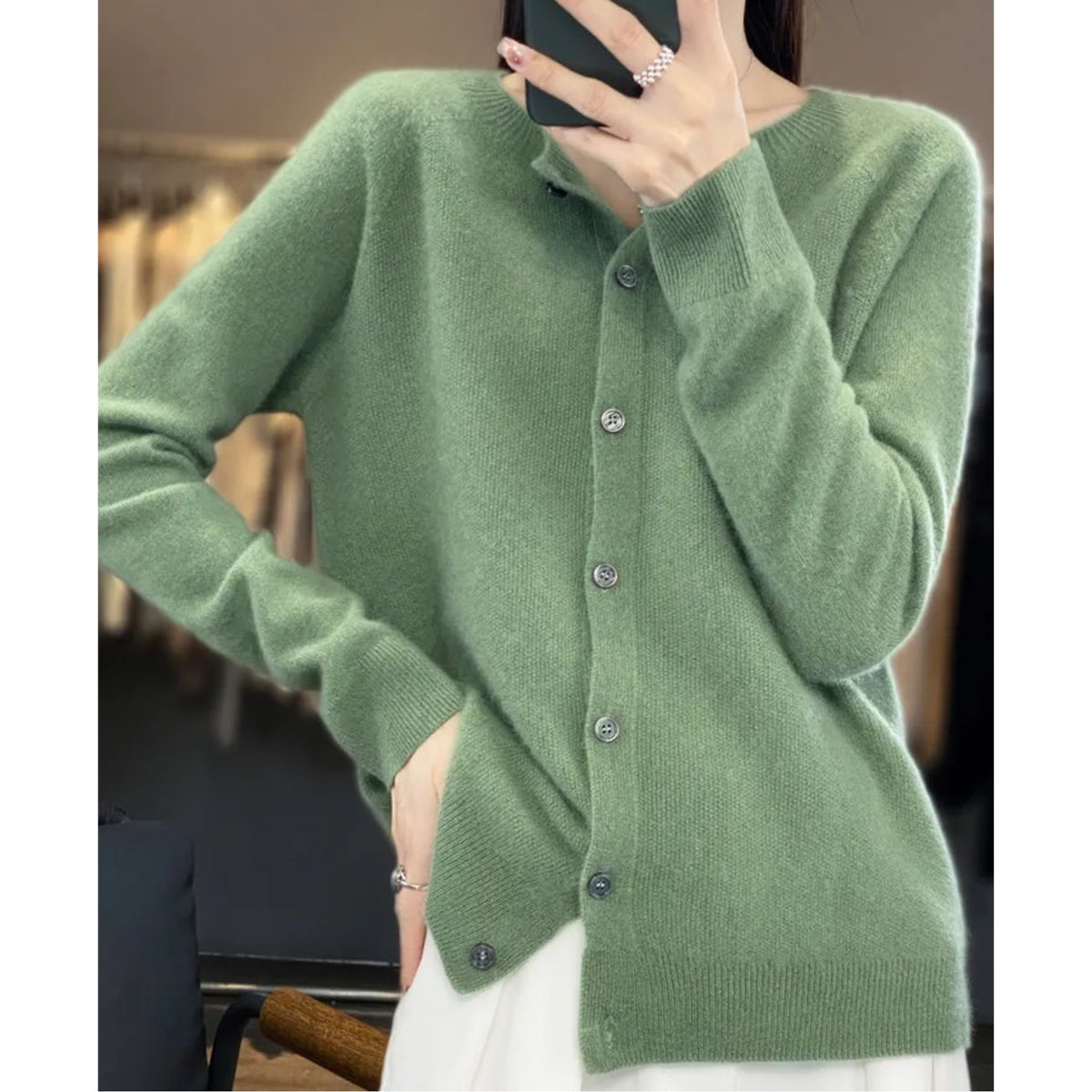 Daniela | Cárdigan de Lana Merino con Botones para Mujer
